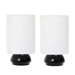 Simple Designs&trade; Gemini Colors 2-Pack Mini Touch Table Lamp Set Black and White