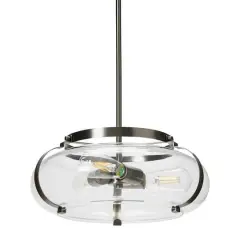Hello Honey&reg; Robert Stevenson Lighting Alston 16" Antique Nickel Glass & Metal Ceiling Light