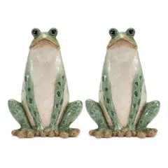 10.5" Ceramic Garden Frog Statues, 2ct.
