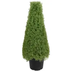 3ft. Unlit Artificial Boxwood Cone Topiary Tree with Round Pot