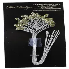 JAM Paper Rinestone Quintet, 12ct. Peridot Green with Silver Stem