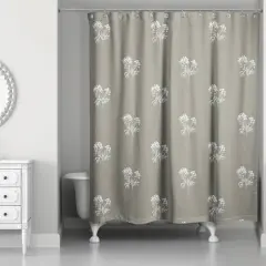 Small Blooms Shower Curtain Taupe