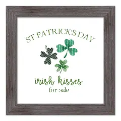 St Patricks Irish Kisses Framed Print 2 16" x 16" Western Gray Framed Print