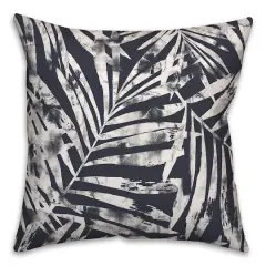 18" x 18" Distressed Leaves Indoor/Outdoor Throw Pillow Navy