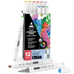 Arteza&reg; EverBlend&reg; Ultra Classic Tones Dual Tip Alcohol Marker Set
