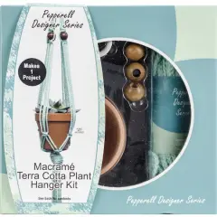 Pepperell Designer Mint Macram&eacute; Plant Hanger Kit