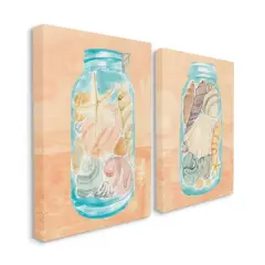 Stupell Industries Beach Shells in Jar Painting Wall Art Set