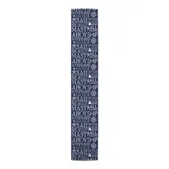 Beach Words Indoor/Outdoor Table Runner Navy