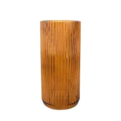 10" Tall Ribbed Glass Vase by Ashland&reg; Amber