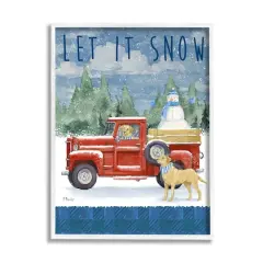 Stupell Industries Let It Snow Winter Dogs Framed Giclee Art White