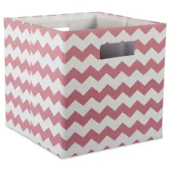 DII&reg; 13" Polyester Chevron Storage Cube Rose