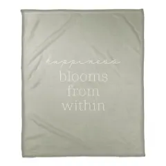 50" x 60" Sage Happiness Blooms From Within Coral Fleece Throw Blanket