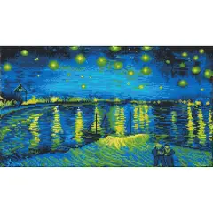 Diamond Dotz&reg; Intermediate Starry Night Over the Rhone Diamond Art Painting Kit