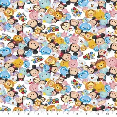 Disney&reg; Tsum Tsum Packed Logo Cotton Fabric