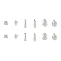 Jewel Shapes Glass Flatback Rhinestones by Bead Landing&trade; Clear