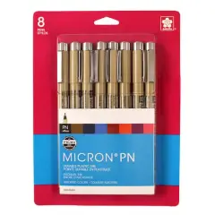 Pigma&reg; Micron&trade; PN Durable Plastic Nib 8 Color Pen Set