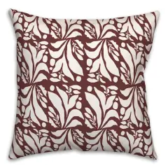 18" Fun Foliage Indoor/Outdoor Pillow Maroon