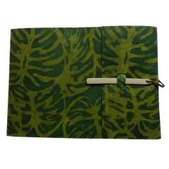 Lama Li Gargi Soft Cover Handmade Journal, 5.9" x 8.7" Olive Batik