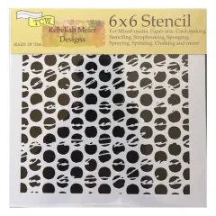 The Crafter's Workshop Rebekah Meier Designs Script Dots Stencil, 6" x 6"