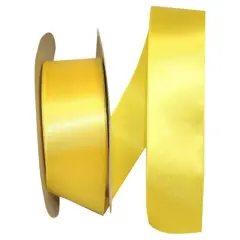 JAM Paper 1.5" x 50yd. Single Face Satin Ribbon Yellow