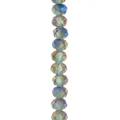 Gray Glass Faceted Rondelle Beads by Bead Landing&trade;