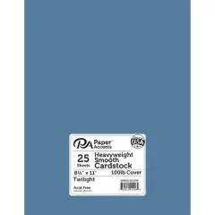 PA Paper&trade; Accents 8.5" x 11" 100lb. Smooth Cardstock, 25 Sheets Twilight