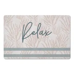 Relax Stripe Floor Mat Blush Coral Blue Stripe on White
