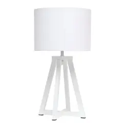 Simple Designs 19" Interlocked Triangular Table Lamp with White Shade