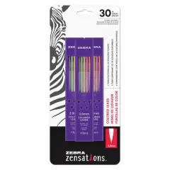 Zebra Zensations&trade; Colored Mechanical Lead Refills, 3ct.