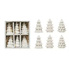 Hello Honey&reg; 3" White Stoneware Trees Set
