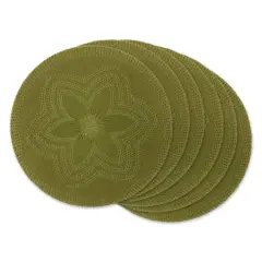 DII&reg; Woven Round Placemats, 6ct. Antique Green