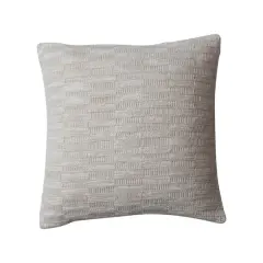 Hello Honey&reg; 20" Natural Square Woven Cotton Blend Accent Pillow