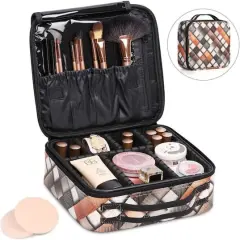 NEX&trade; Black Adjustable Waterproof Travel Makeup Bag with Dividers