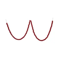 Hello Honey&reg; 12ft. Handmade Wool Felt Ball Garland in Printed Drawstring Bag Red