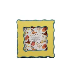 Flora Bunda&reg; 4" x 4" Two Tone Yellow Wavy Ceramic Frame
