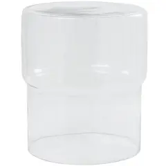 19" Glass Modern Accent Table Clear