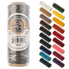 Gudebrod 0.015" 3 Ply Waxed Thread, 500ft. Grey