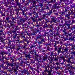 John Bead 11/0 Miyuki Glass Seed Beads, 13g Aqua Fuchsia Luster