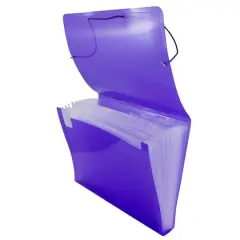 JAM Paper 9" x 13" Plastic Accordion Folder Purple