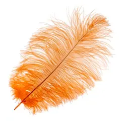 John Bead 11"-13" Ostrich Drab Feather Pumpkin