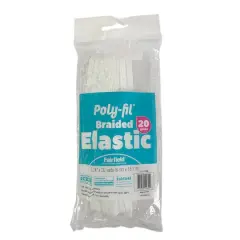 Poly-Fil&reg; 6mm White Spandex Braided Elastic