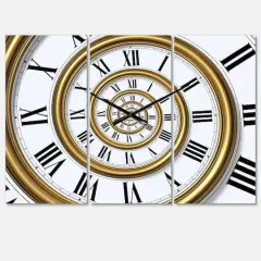 Designart 'Time Spiral In Antique Style Modern Multipanel Wall Clock