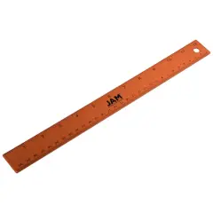 JAM Paper Metallic Stainless Steel Rulers, 12ct. Orange