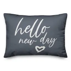 20" Hello New Day Throw Pillow Slate