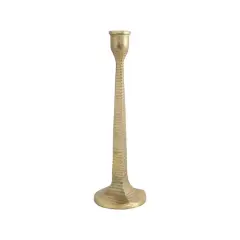 Hello Honey&reg; 14" Ridged Gold Metal Taper Candle Holder