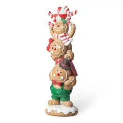 Glitzhome&reg; 12.5" Stacked Gingerbread Table D&eacute;cor