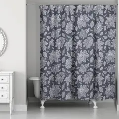 Leaves Shower Curtain Navy
