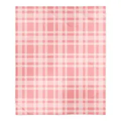 Pink Plaid Sherpa Fleece Blanket