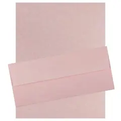 JAM Paper 8.5" x 11" Letter Paper & Envelopes #10 Business Stationery Set, 100ct. Pink Parchment