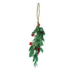 Hello Honey&reg; 7" Glass Bead Mistletoe & Berries Ornament